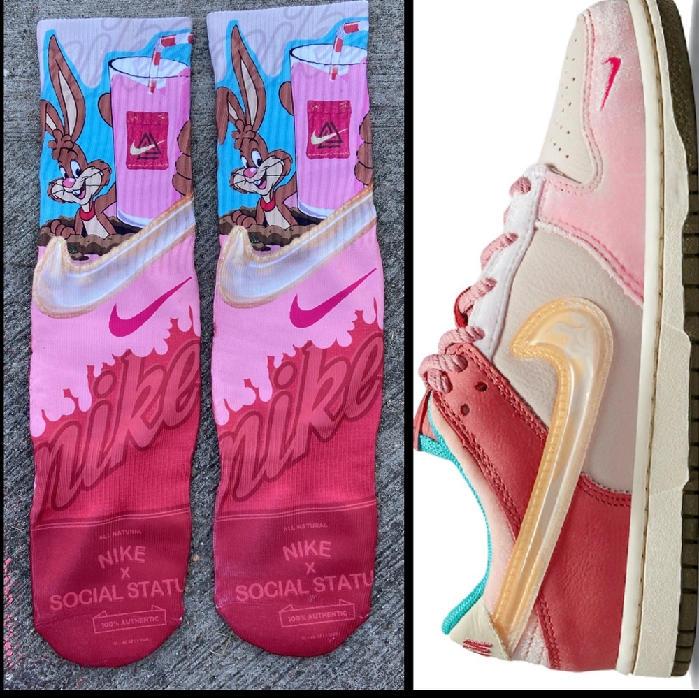 Strawberry milk dunks socks